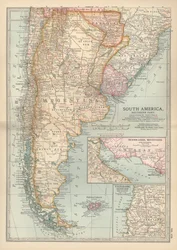 Mapa da parte sul da América do Sul, c.1900 (gravura)