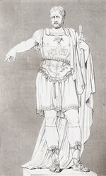 Marcus Furius Camillus (c. 446 365 a.C.), soldado e estadista romano, da The Historic Gallery of Portraits and Paintings, publicado em 1808.