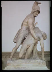 Menelaus de apoio ao corpo de Patroclus, cópia romana de um original grego