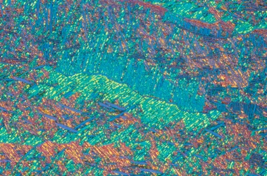 Micrografias (Light) Liga de titânio gravada, micrografia leve