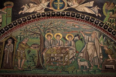 Mosaico do Antigo Testamento "Sacrifício de Isaac". Basílica de San Vitale. Século VI, Ravena, Itália. UNESCO