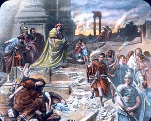 Nero após o incêndio de Roma