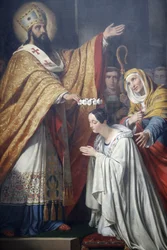Paris, França Igreja Saint-Medard Saint Medard coroando uma jovem virtuosa de Louis Dupre (1837), Paris, França