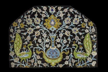 Painel com pavão. Irão, Isfahan (?)