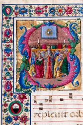 Coroa imperial, orquídea e lírios do vale Florilegium (título da série)