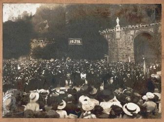 Peregrinação de Lourdes. (foto a p/b