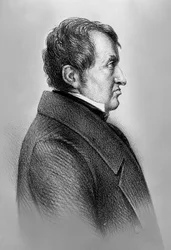 Retrato de Andre-Marie Ampere (1775-1836), físico francês, matemático e um dos fundadores da ciência do eletromagnetismo clássico.