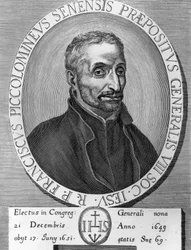 Retrato de Francesco Piccolomini (1582-1651), jesuíta italiano, foi Superior Geral da Companhia de Jesus de 1649 a 1651, gravando