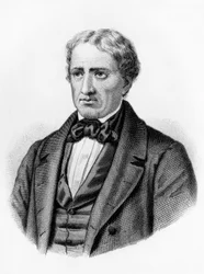 Retrato de Giovanni Berchet (1783-1851), poeta romântico italiano, escritor e patriota, gravura