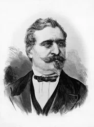 Retrato de Giovanni Prati (1815-1884), poeta e político italiano, gravado por Centenari após fotografia de Michele Schemboche (ativo ca 1856-1906)