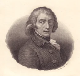 Retrato do poeta italiano Giuseppe Parini (1729-1799), gravura em cobre de Piotti a partir de desenho de Andrea Appiani