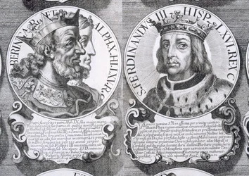 Retratos de Berengaria de Castela e Ferdinand III de Castela (litho)