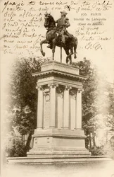 Cartão Postal/Statue de Lafayette/Cour du Louvre/Paris/Seine/Ile de France/France