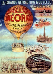 Cartaz A grande atração nova l exposição Perto da Torre Eiffel Ballon cineorma