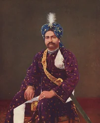 Príncipe Sher Zaman Nascido em 1881 ; Príncipe e primeiro filho de Rasul Khan ; Fotografia tirada no início dos anos 1900 ; Junagadh ; Gujarat ; Índia