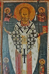 RÚSSIA, São Petersburgo, São Nicolau Ícone com cenas da sua vida (Igreja de São Nicolau em Ozerevo