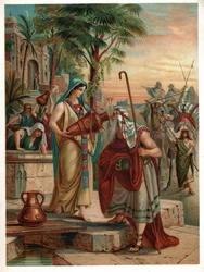 Rebecca no poço. (litho, cerca de 1900)