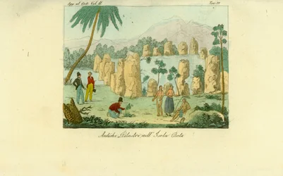 Ruínas dos antigos pilares da Luta erguidos pelo Chamorro na ilha de Rota, Guam