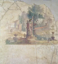 Paisagem sacro-idílica, da Villa de Agrippa em Boscoreale, século DC (afresco)