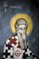 Saint-Herodion Byzantine fresco de Agios Ioannis Lampadistis mosteiro, Saint-John Lampadistis Chipre século XI Igrejas pintadas UNESCO site Troodos, Chipre