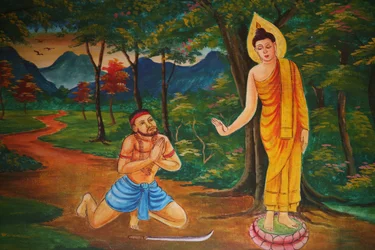 Cena da vida do Buda Vientiane Laos