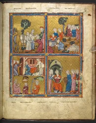 Cenas da vida de José de Hagadah para a Páscoa (o "Hagadah dourado"), Parte 1, 2º quartel do século XIV