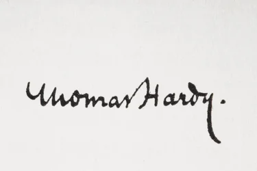 Assinatura do autor Thomas Hardy, do livro do Rei Alberto, publicado em 1915 (litho)