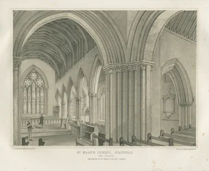 Stafford - Interior da Igreja de Santa Maria: litografia colorida, nd [c 1845]