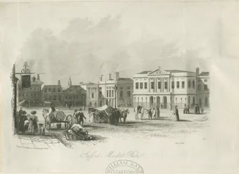 Stafford - Market Place: gravura, nd [c 1841]