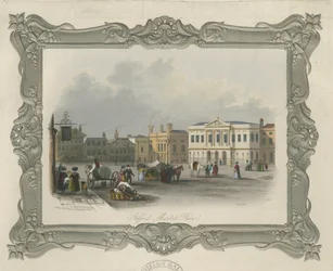 Stafford - Market Place: gravura em aço