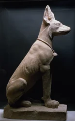 Estátua de um cão, Mesopotâmia, c.5000-1000 BC (calcário)