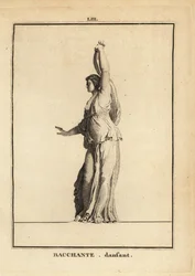 Estátua de um Bacchante dançante, seguidor do deus romano do vinho Bacchus
