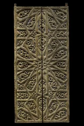 Porta do tabernáculo. Espanha, por volta de 1450-1500. Madeira esculpida e pintada. Musee du Louvre