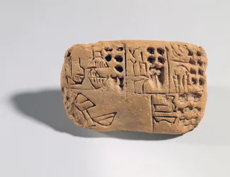 Tablete com inscrição pictográfica, Período Protoliterado, c.3300 BC (argila)