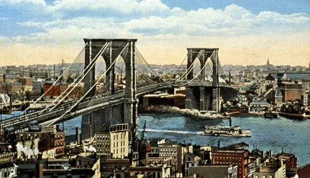 A ponte de Brooklyn, Nova Iorque, c.1930 (Postal)