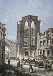 O edifício destruído da biblioteca de Estrasburgo