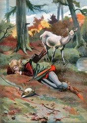A Corça na Floresta. (Ilustração, ca. 1910)