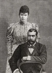 O Duque e Duquesa da Cornualha, George V e sua esposa Mary de Teck.