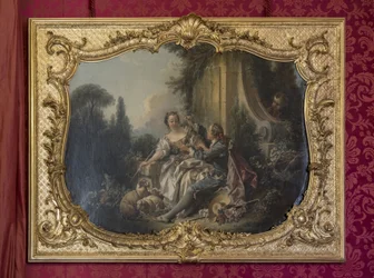 O Pastor Gallant ou o Garland. Pintura de François Boucher (1703-1770). Desfile ou sala de desfile da princesa. Hotel de Soubise, Paris
