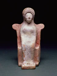 A Deusa Atena, grega, c.490 a.C. (terracota e pigmento)
