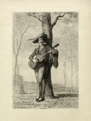 The Guitarist, França, c.1870 (gravura)