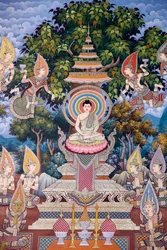 A Vida do Buda, Afresco de parede, Mosteiro Wat Maniratanaram, Phnom Penh, 2022 (foto)
