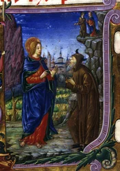 A tentação de Cristo. Manuscrito do século XV.