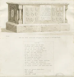 Tumba na Igreja Biddulph - "William Bowyer": desenho em sépia, 1837