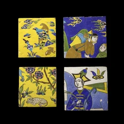 Em cima à esquerda: Bird Tile. Irão, Esfahan (?)