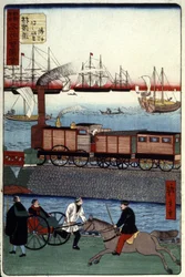 Tráfego num porto japonês