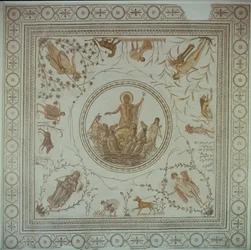 Triunfo de Netuno e as Quatro Estações, Romano, De La Chebba, século IV d.C. (mosaico) (para detalhes ver 104354)