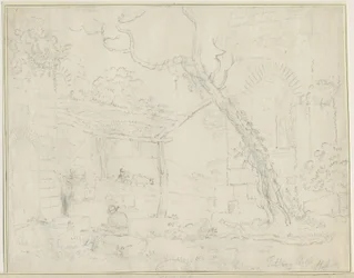 Castelo de Tutbury: desenho a lápis, sd [ Séc. XIX]