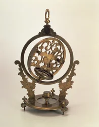 Relógio de sol universal com montagem equatorial da coleção de Pedro I de John Rowley (1674-1719), Londres