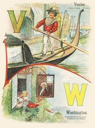 V W : Veneza , Washington - ABC dos dois mundos. Emile Guerin, editor, Paris, por volta de 1900. Dimensões : 27,5 x 21,5 cm